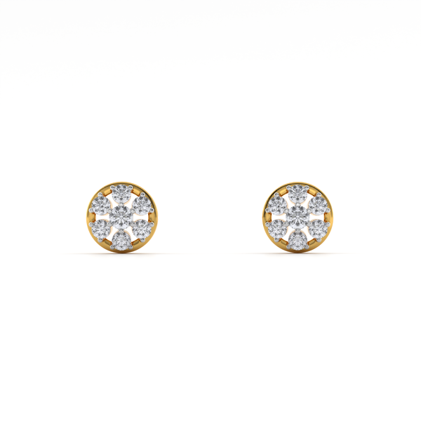 Lustrous Bouquet 9KT Gold Lab Grown Diamond Stud Earring - 6