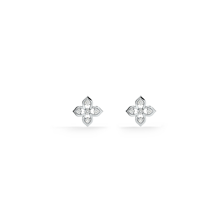 Petal Cluster 9KT Gold Lab Grown Diamond Stud Earring - 3