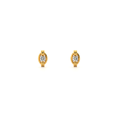Ornate Glow 9KT Gold Lab Grown Diamond Stud Earring