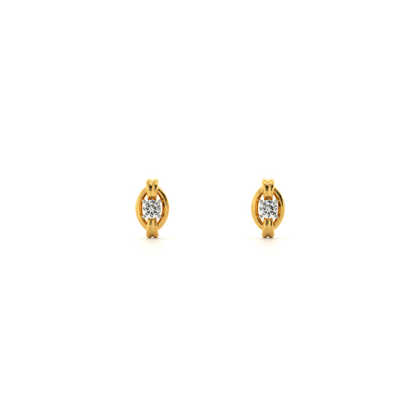Ornate Glow 9KT Gold Lab Grown Diamond Stud Earring