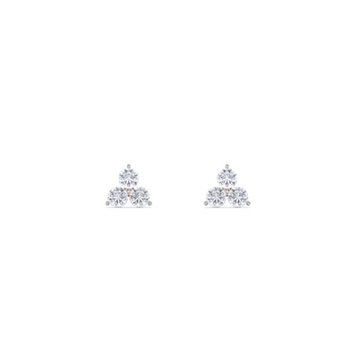 Triple Dot Petite 9KT Gold Lab Grown Diamond Stud Earring