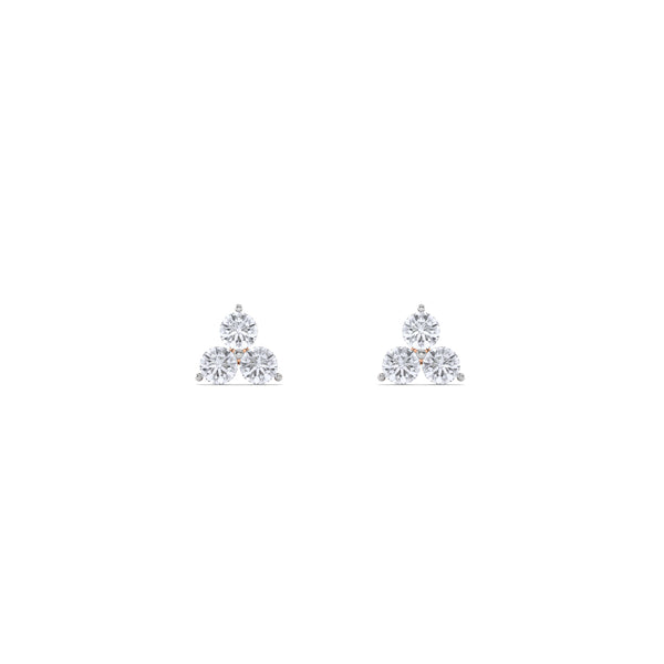 Triple Dot Petite 9KT Gold Lab Grown Diamond Stud Earring - 4