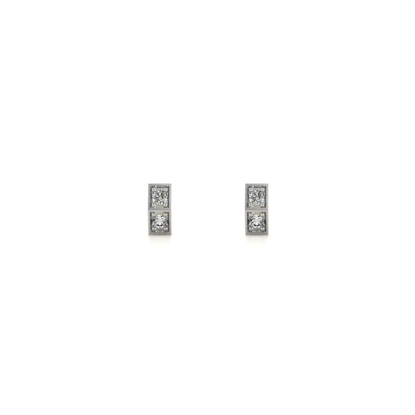 Chic Linear Sparkle 9KT Gold Lab Grown Diamond Earring
