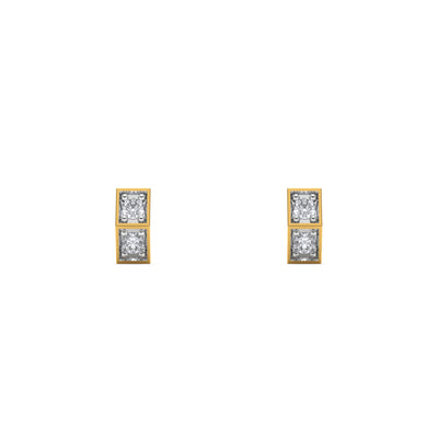 Chic Linear Sparkle 9KT Gold Lab Grown Diamond Earring