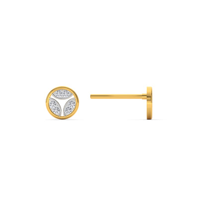 Solstice Round 9KT Gold Lab Grown Diamond Stud Earring
