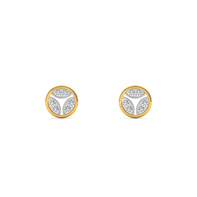 Solstice Round 9KT Gold Lab Grown Diamond Stud Earring