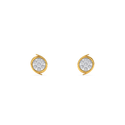 Sunburst Circle 9KT Gold Lab Grown Diamond Stud Earring