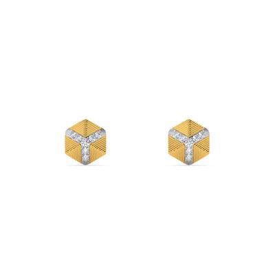 Geo Sparkle 9KT Gold Lab Grown Diamond Stud Earring