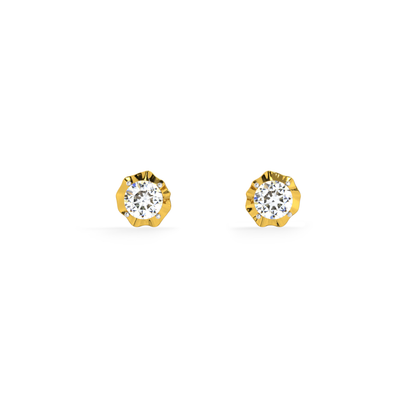 Crown Grip Prong Lab Grown Diamond Stud Earring