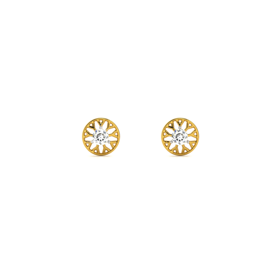 Crown-Set Lab Grown Diamond Stud Earring