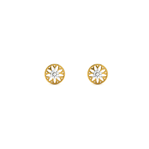 Crown-Set Lab Grown Diamond Stud Earring