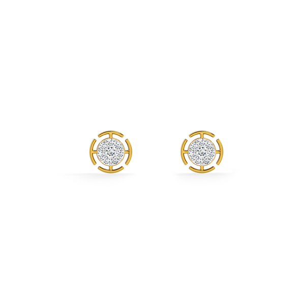Radiant Grid Lab Grown Diamond Stud Earring