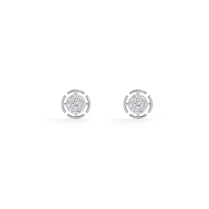 Radiant Grid 9KT Gold Lab Grown Diamond Stud Earring - 3
