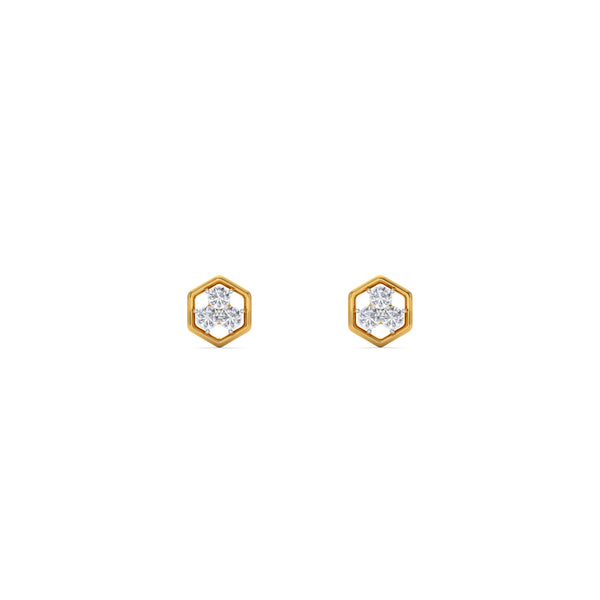 Sweethex 9KT Gold Lab Grown Diamond Stud Earring - 4