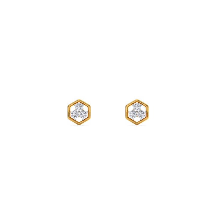 Sweethex 9KT Gold Lab Grown Diamond Stud Earring - 4