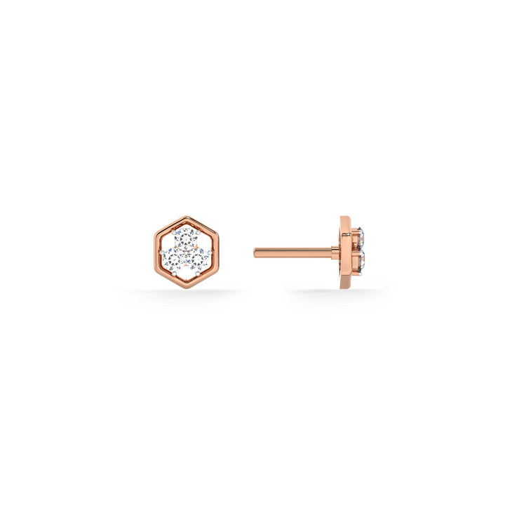 Sweethex 9KT Gold Lab Grown Diamond Stud Earring - 4