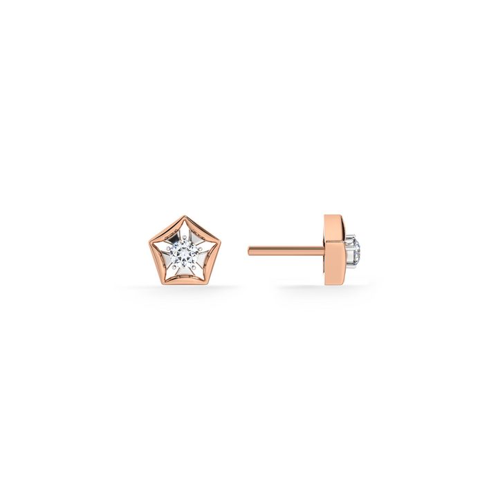 Starvault 9KT Gold Lab Grown Diamond Stud Earring - 4