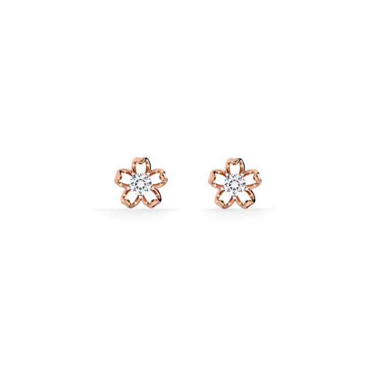 Petal Kiss 9KT Gold Lab Grown Diamond Stud Earring - 2