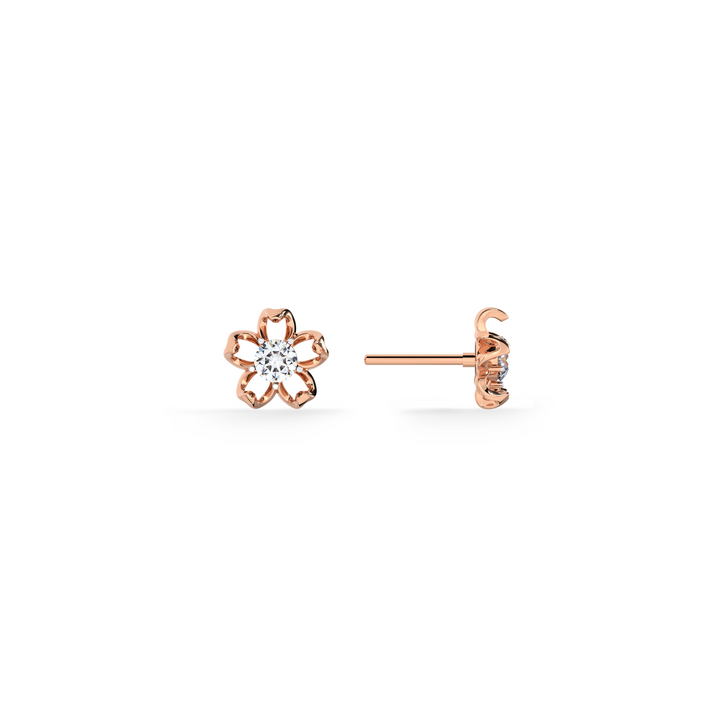 Petal Kiss 9KT Gold Lab Grown Diamond Stud Earring - 4