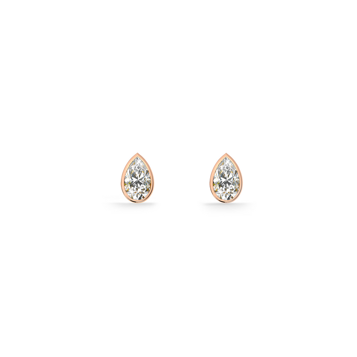 Teardrop 9KT Gold Lab Grown Diamond Stud Earring - 2