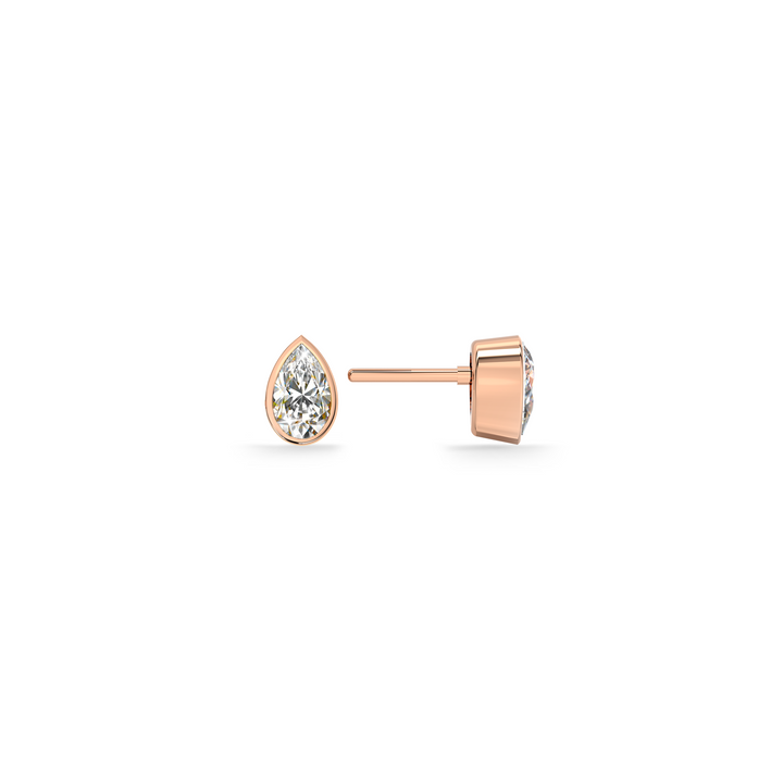 Teardrop 9KT Gold Lab Grown Diamond Stud Earring - 4