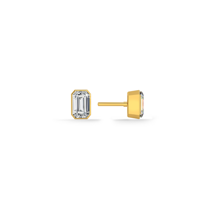Linear Luxe 9KT Gold Lab Grown Diamond Stud Earring - 1