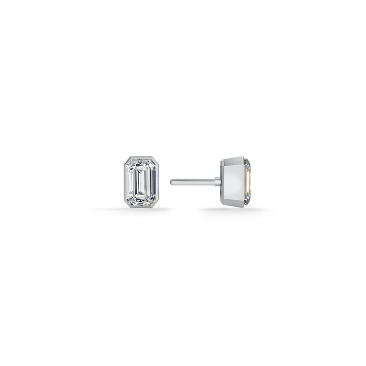 Linear Luxe 9KT Gold Lab Grown Diamond Stud Earring - 3