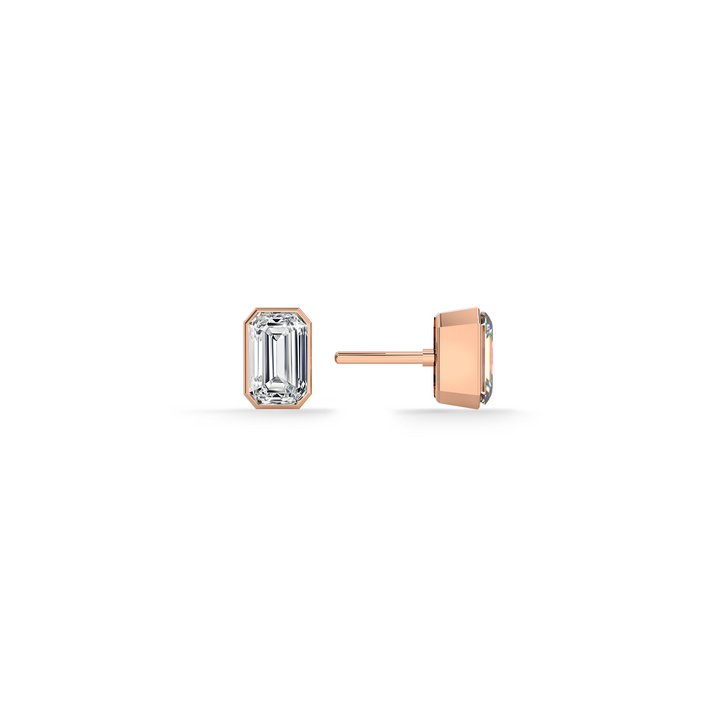 Linear Luxe 9KT Gold Lab Grown Diamond Stud Earring - 2