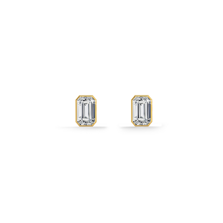 Linear Luxe 9KT Gold Lab Grown Diamond Stud Earring - 2