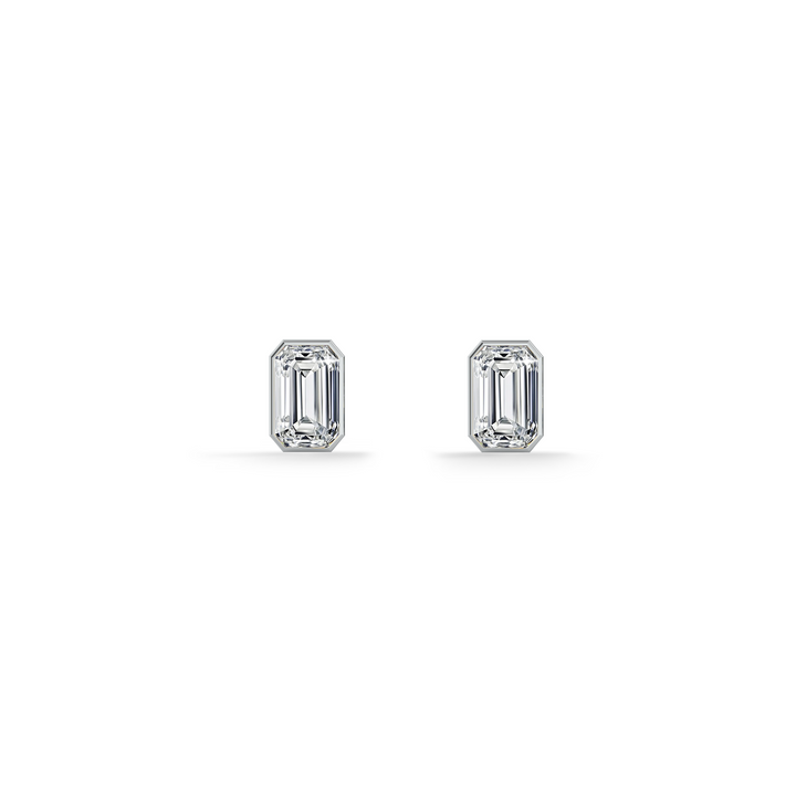 Linear Luxe 9KT Gold Lab Grown Diamond Stud Earring - 1