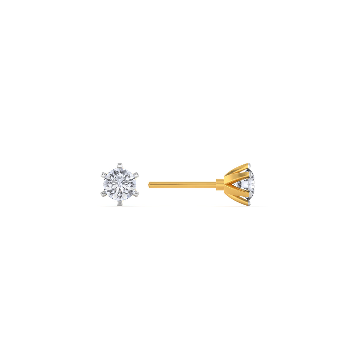 Lustre Pin 9KT Gold Laboratory Grown Diamond Studs for Multiple Piercings