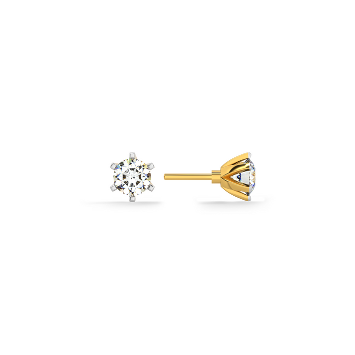 Lustre Pin 9KT Gold Lab Grown Diamond Stud Earring - 2