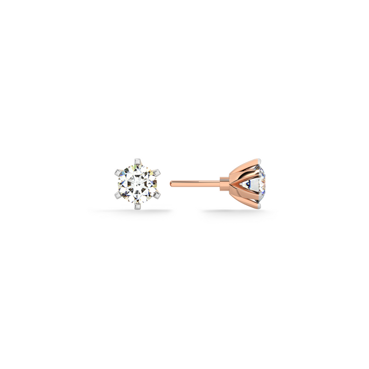 Lustre Pin 9KT Gold Lab Grown Diamond Stud Earring - 2