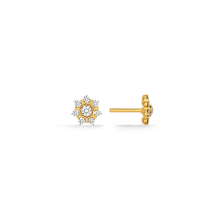 Florette 9KT Gold Lab Grown Diamond Stud Earring - 1