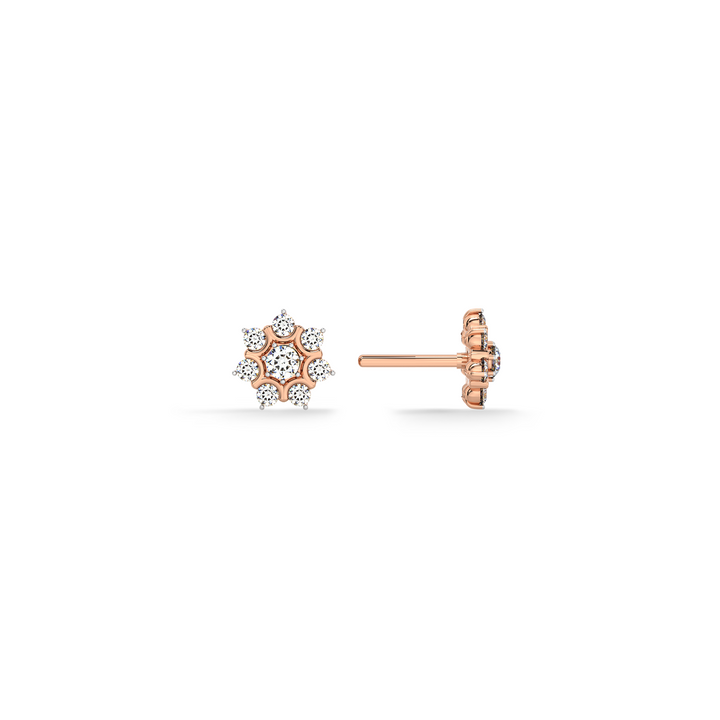 Florette 9KT Gold Lab Grown Diamond Stud Earring - 4