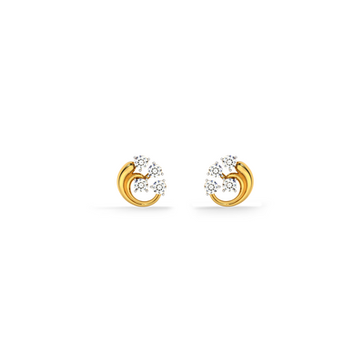 Orbit Cut Dome Lab Grown Diamond Stud Earring