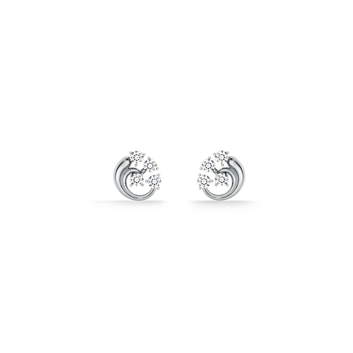 Orbit Cut Dome 9KT Gold Lab Grown Diamond Stud Earring - 3
