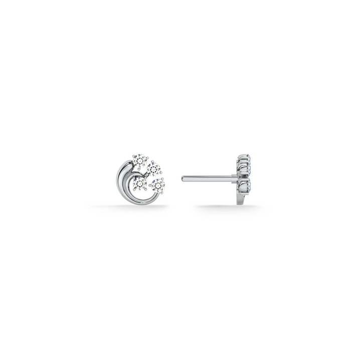 Orbit Cut Dome 9KT Gold Lab Grown Diamond Stud Earring - 1