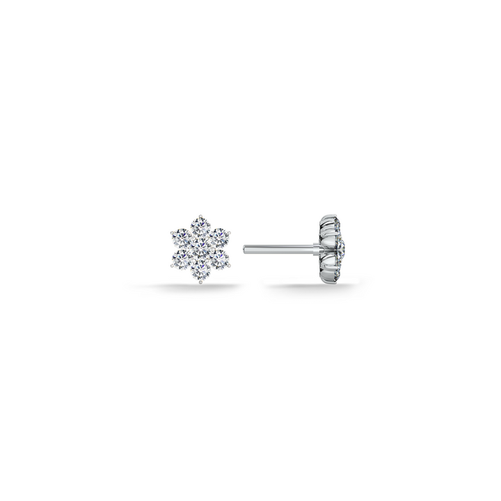 Blossom Base 9KT Gold Lab Grown Diamond Stud Earring - 1