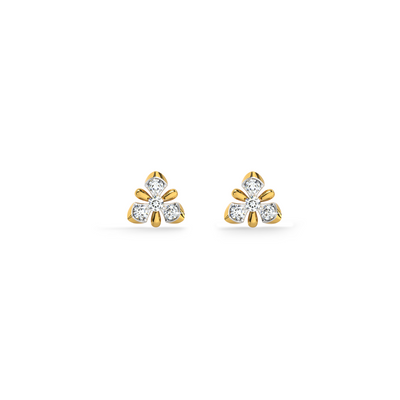 Trinity Bloom Lab Grown Diamond Stud Earring
