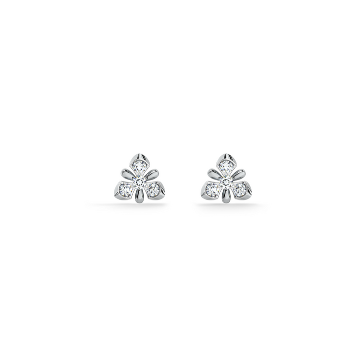 Trinity Bloom 9KT Gold Lab Grown Diamond Stud Earring - 3