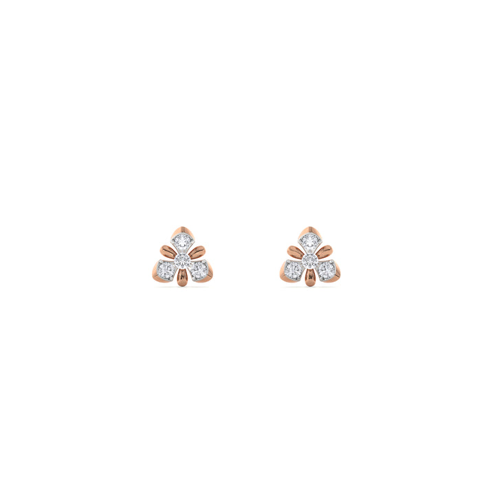 Trinity Bloom 9KT Gold Lab Grown Diamond Stud Earring - 6