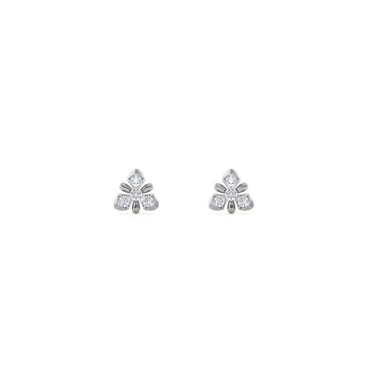 Trinity Bloom 9KT Gold Lab Grown Diamond Stud Earring - 5