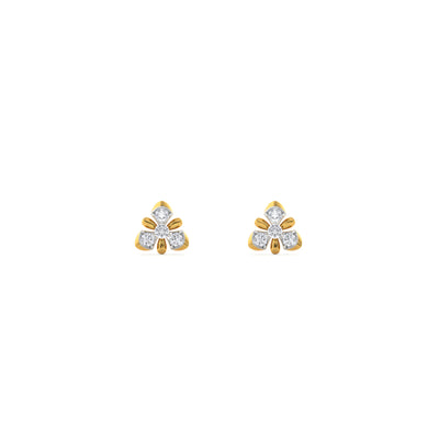 Trinity Bloom 9KT Gold Lab Grown Diamond Stud Earring