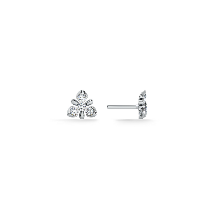 Trinity Bloom 9KT Gold Lab Grown Diamond Stud Earring - 1