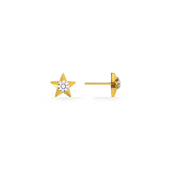 Twilight Burst 9KT Gold Lab Grown Diamond Stud Earring - 1