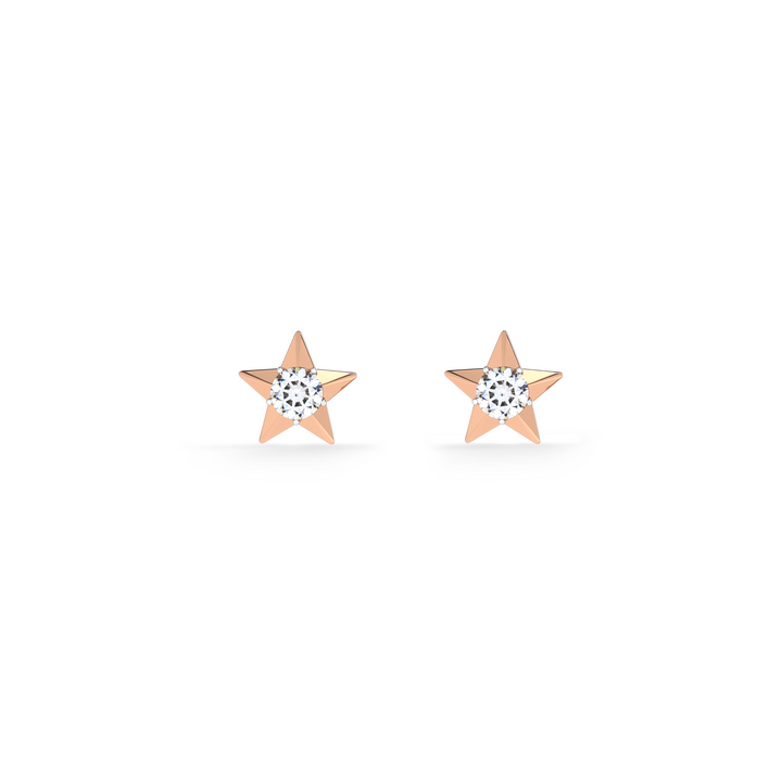 Twilight Burst 9KT Gold Lab Grown Diamond Stud Earring - 2