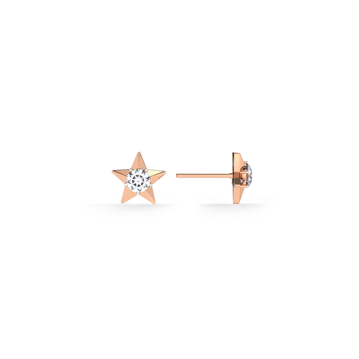 Twilight Burst 9KT Gold Lab Grown Diamond Stud Earring - 4