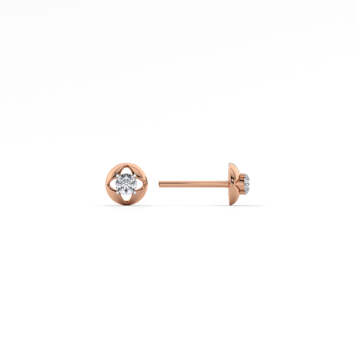 Floral Whisper 9KT Gold Lab Grown Diamond Stud Earring - 3