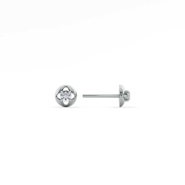 Floral Whisper 9KT Gold Lab Grown Diamond Stud Earring - 2